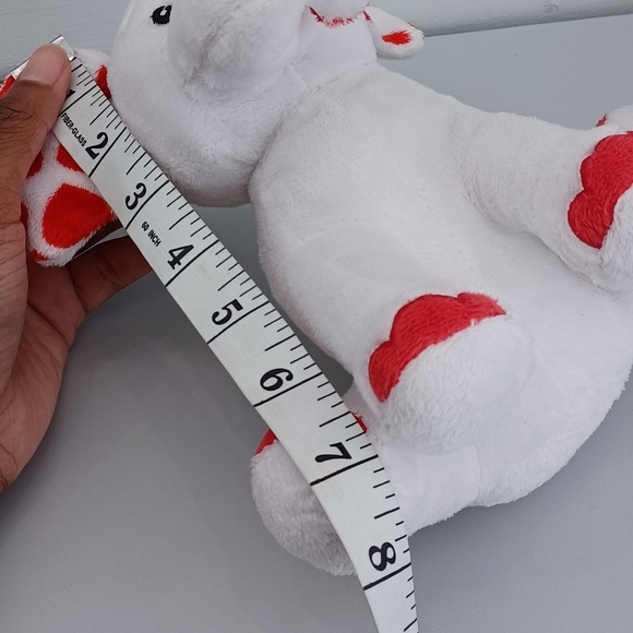 -RBI RON BANAFATO White ELEPHANT With Red HEART EARS Lovey Valentine's PLUSH 7โ - Picture 8 of 10